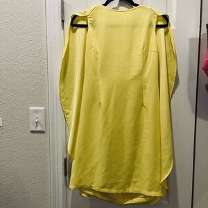Yellow Women's Dress With Cape Detailing Size M